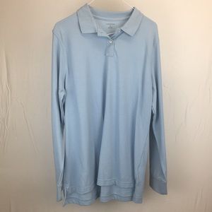 Land’ End Large Blue Long Sleeve Polo